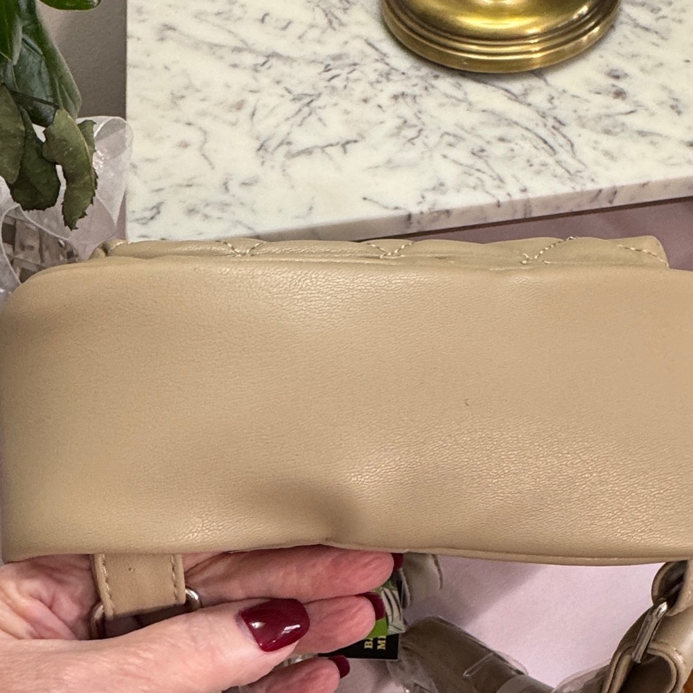 Badgley Mischka Vegan Leather Tan Backpack - Picture 7 of 8